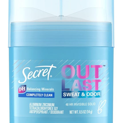 Secret Deodorant Outlast 0.5oz Invisible Solid (12 Pieces)