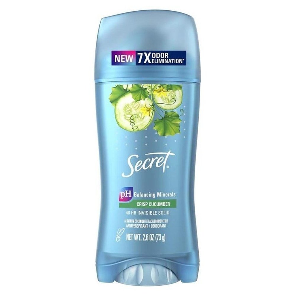 Secret Deodorant Solid 2.6oz Crisp Cucumber Antiperspirant(1pcs)