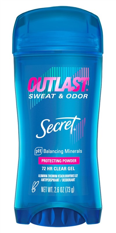 Secret Deodorant Outlast 2.6oz Clear Gel Powder