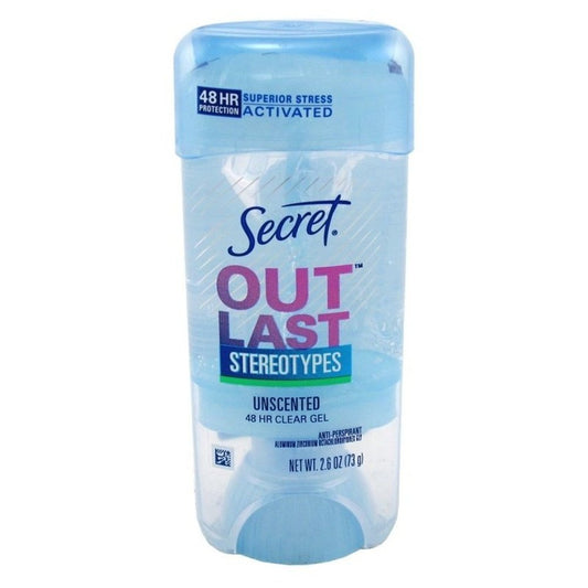 Secret Deodorant Outlast 2.6oz Clear Gel Unscented(1pcs)