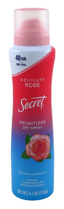 Secret Deodorant Dry Spray Delicate Rose 4.1oz