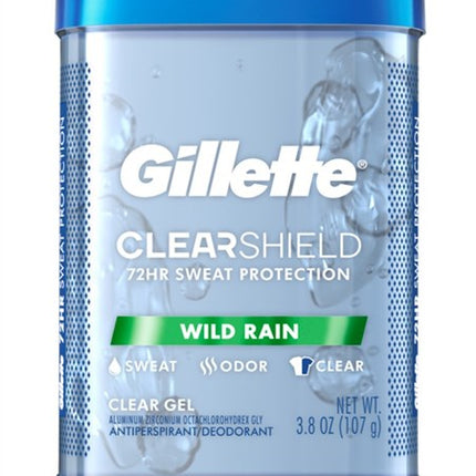 Gillette Deodorant Clearshield Gel Wild Rain 3.8oz