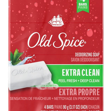 Old Spice Bar Soap 3.17oz Extra Clean 4 Count