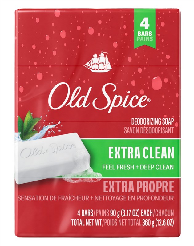 Old Spice Bar Soap 3.17oz Extra Clean 4 Count