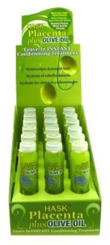 Hask Vials Placenta Olive Oil+ Leave-In (18 Pieces) Display