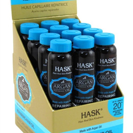 Hask Vials Argan Oil Reparing Hair Oil 0.63oz (12 Pieces)