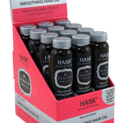 Hask Vials Keratin Smoothing Hair Oil 0.63oz(12 Pieces)