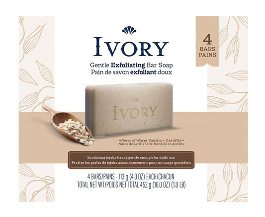 Ivory Bar Soap Warm Vanilla & Oat Milk Exfoliating
