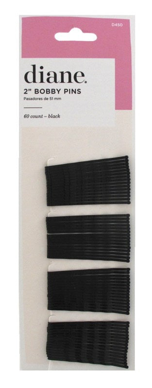 Diane Bobby Pins 2Inch Black 60 Count (12 Pieces) Carded