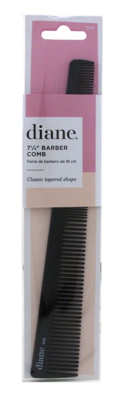 Diane Barber Comb 7.25Inch Black (12 Pieces)