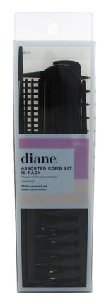 Diane Comb Set Assorted 10- Pack Black