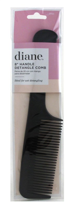 Diane Detangle Comb 8Inch Handle Black (12 Pieces)
