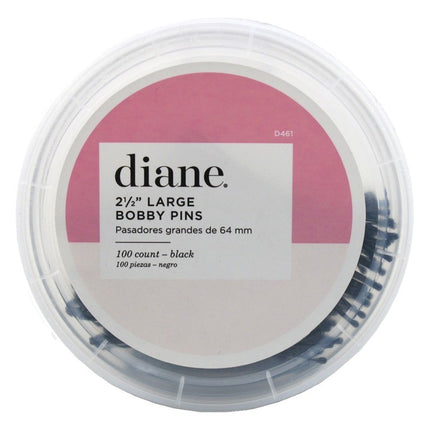 Diane Bobby Pins 2.5Inch Large Black 100 Count Tub