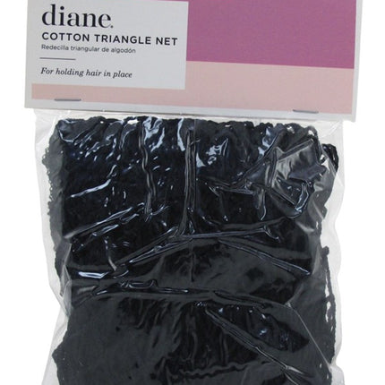 Diane Hair Net Cotton Triangle Black (12 Pieces) Extra Large