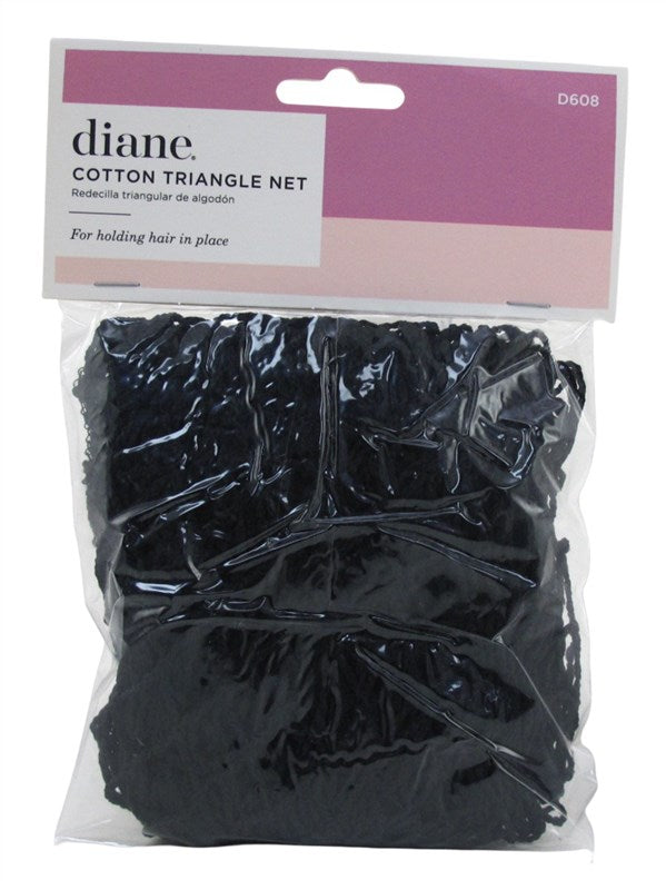 Diane Hair Net Cotton Triangle Black (12 Pieces) Extra Large