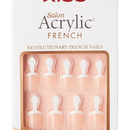 Kiss Salon Acrylic French 28 Count Petite Length Nude