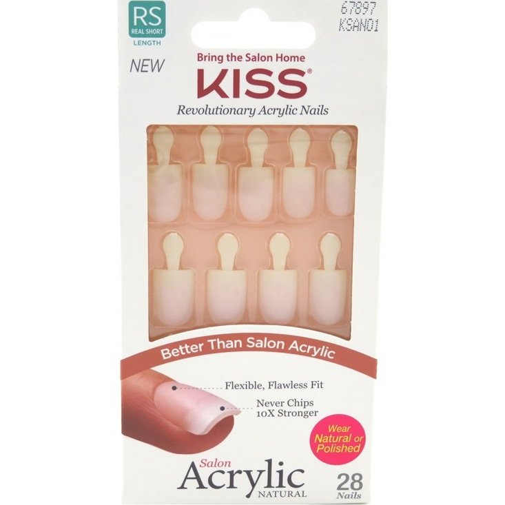 Kiss Salon Acrylic Natural 28 Count Real Short Nude