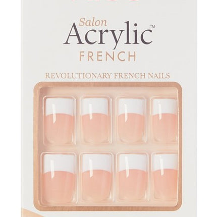 Kiss Salon Acrylic French 28 Count Medium Square Natural