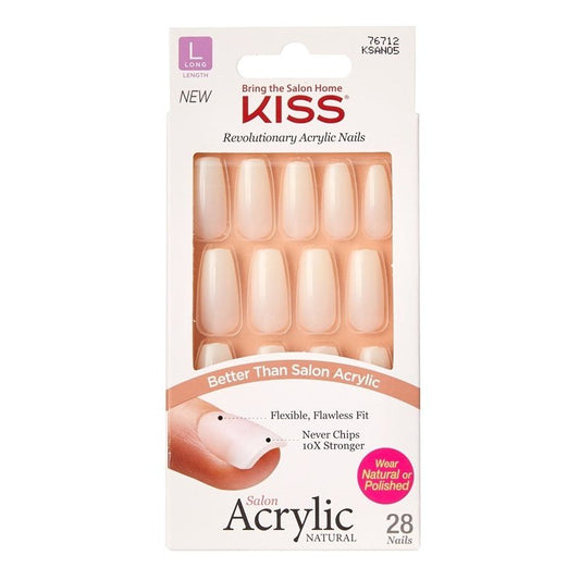 Kiss Salon Acrylic Natural 28 Count Long Length