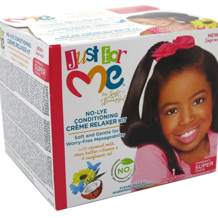 Just For Me No-Lye Creme Relaxer Kit Super