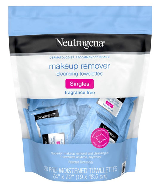 Neutrogena Make-Up Remover Toweltte Singles 20 Ct No Frag