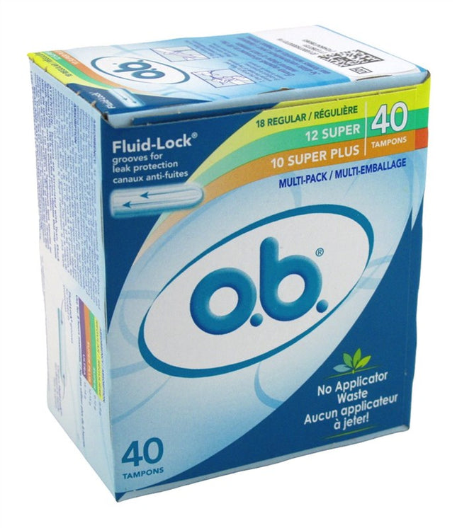 O.B. Tampons 18 Regular - 12 Super-10 Super Plus Fluid Lock