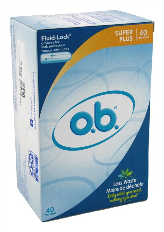 O.B. Tampons Super Plus 40 Count Fluid Lock