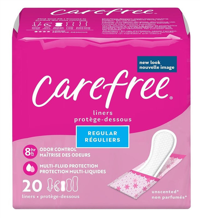 Carefree Acti-Fresh Regular 20 Count Liner Unscented(12 Pieces)