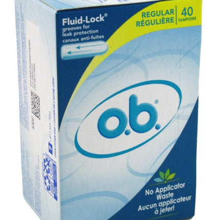 O.B. Tampons Regular 40 Count Fluid Lock