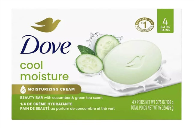 Dove Bar Soap Cool Moisture 3.75oz 4 Count