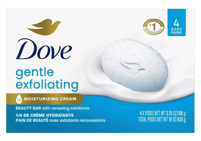 Dove Bar Soap Gentle Exfoliating 3.75oz 4 Count