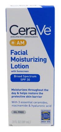 Cerave Moisturizing Facial Lotion Am Spf#30 3oz Oil Free