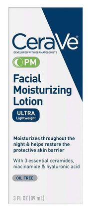 Cerave Moisturizing Facial Lotion Pm 3oz Oil Free