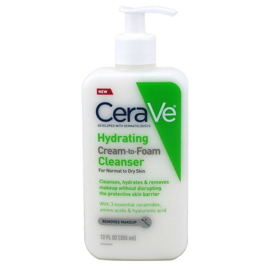 Cerave Hydrating Cleanser Cream-To-Foam Normal-Dry 12oz