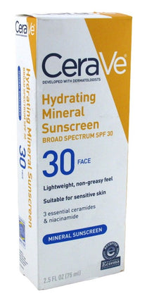 Cerave Sunscreen Hydrating Mineral Spf#30 Face 2.5oz