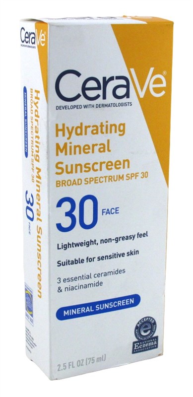 Cerave Sunscreen Hydrating Mineral Spf#30 Face 2.5oz