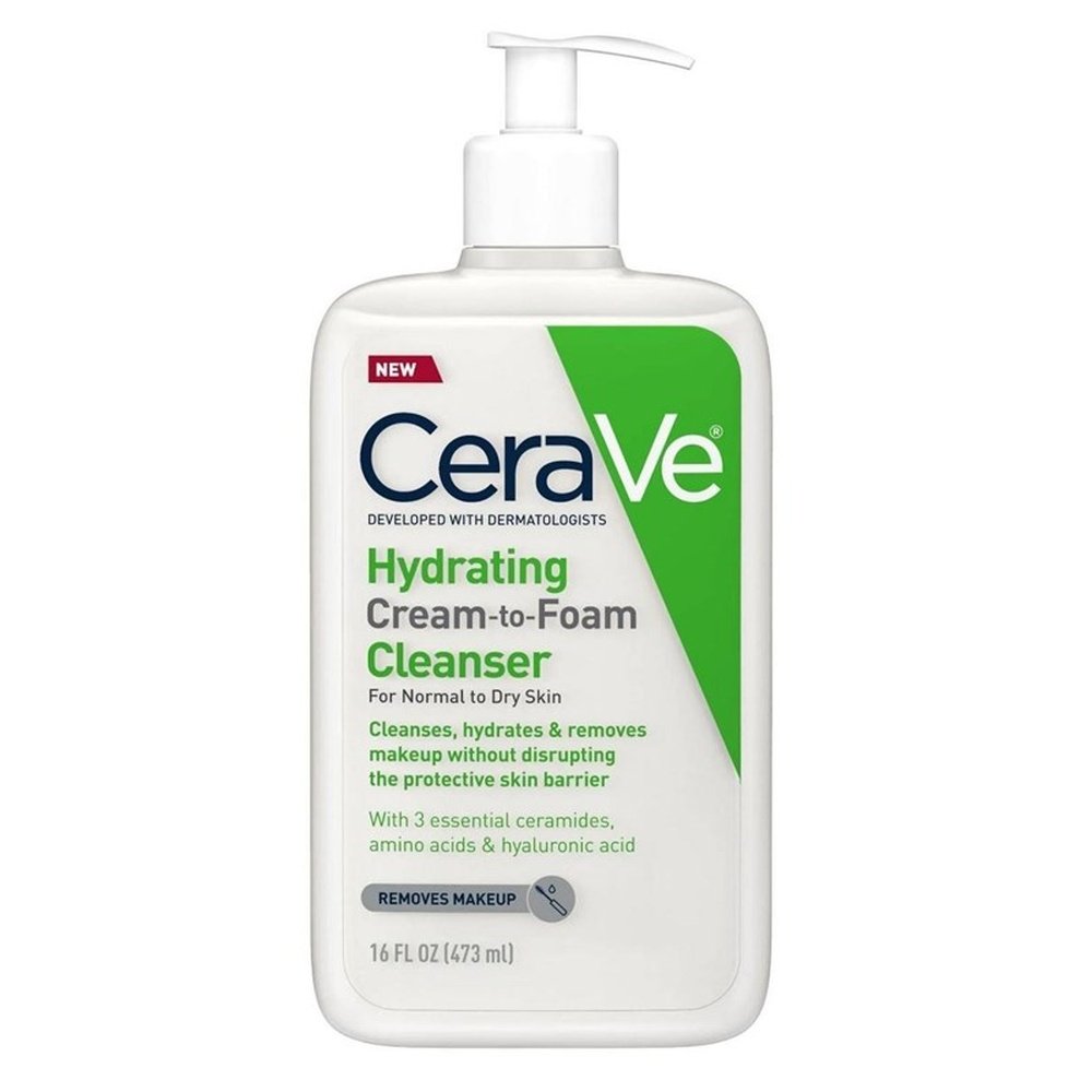 Cerave Hydrating Cleanser Cream-To-Foam Normal-Dry 16oz