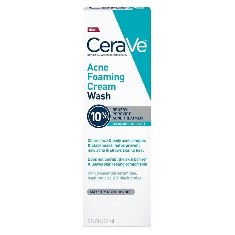 Cerave Acne Foaming Cream Wash Max Strength 10% Bpo 5oz