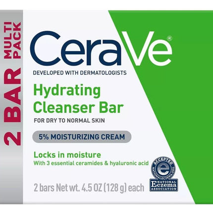 Cerave Hydrating Cleanser Bar 4.5oz 2 Pack