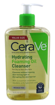 Cerave Hydrating Cleanser Foaming Oil Dry Skin 16oz Valu