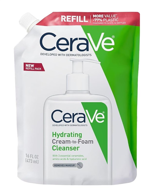 Cerave Hydrating Cleanser Cream-To-Foam Refill Pack 16oz