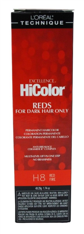 Loreal Excel Hicolor H08 Tube Red Fire 1.74oz