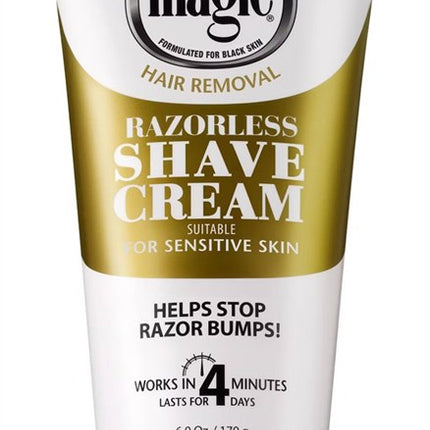 Magic Razorless Cream Shave Sensitive Skin 6oz Tube
