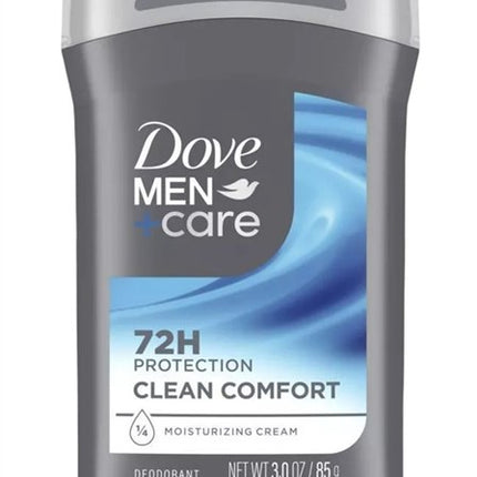 Dove Deodorant 3oz Mens Clean Comfort 1/4 Moisturizer