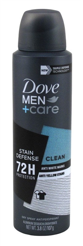 Dove Deodorant 3.8oz Dry Spray Men+Care Stain Defense Clean
