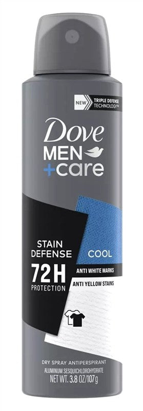 Dove Deodorant 3.8oz Dry Spray Men+Care Stain Defense Cool