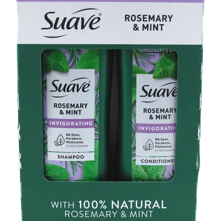 Suave Shampoo 15oz + Cond 15oz Rosemary & Mint Dual Pack