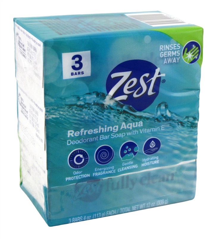 Zest Bath Bars 4oz 3 Count Aqua
