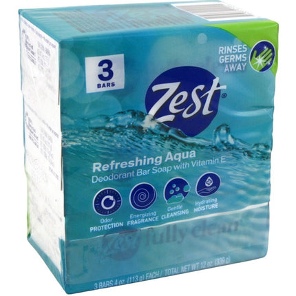 Zest Bath Bars 4oz 3 Count Aqua