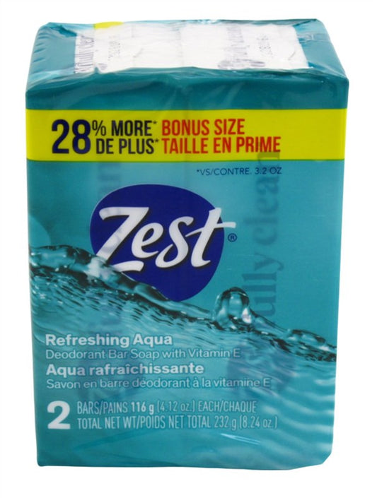 Zest Bath Bars 4.12oz Refreshing Aqua Bonus Size